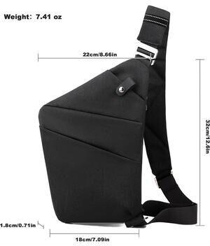 NWOT Anti Theft Travel Sling Cross Body Bag Black, Multiple Pockets